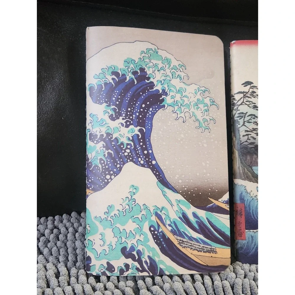 Chinese Lined‎ Journals with Ocean, Mountains, Tree Scenes Haiku Style Set of 3